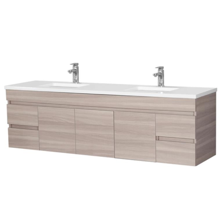 Evie PVC Wall Hung Bathroom Vanity Oak