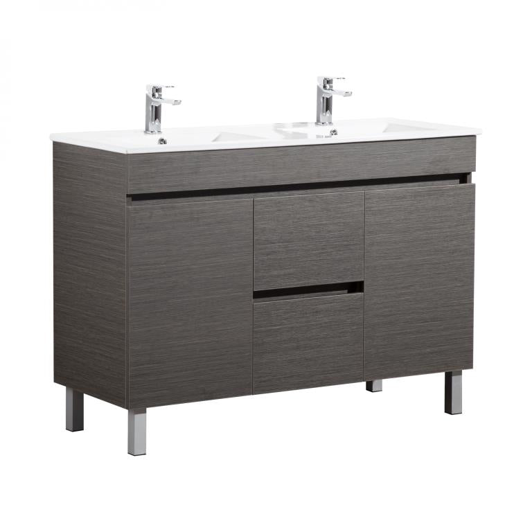 Evie PVC Freestanding Bathroom Vanity Dark Brown