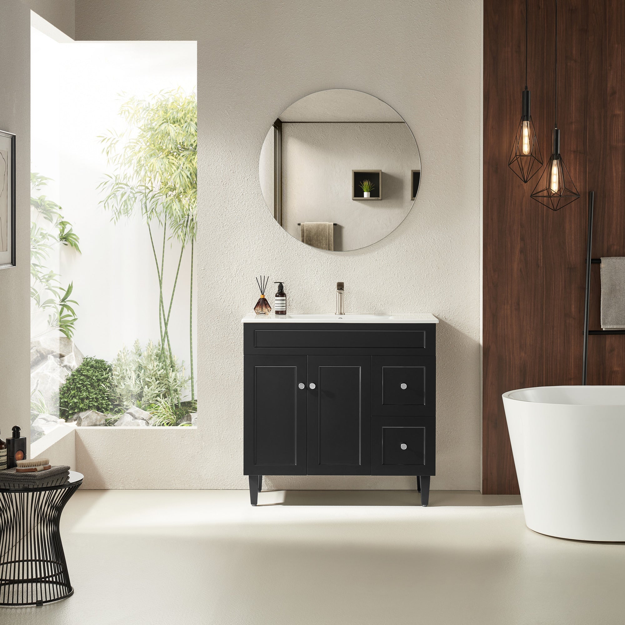 Harrington PVC Freestanding Vanity Matte Black