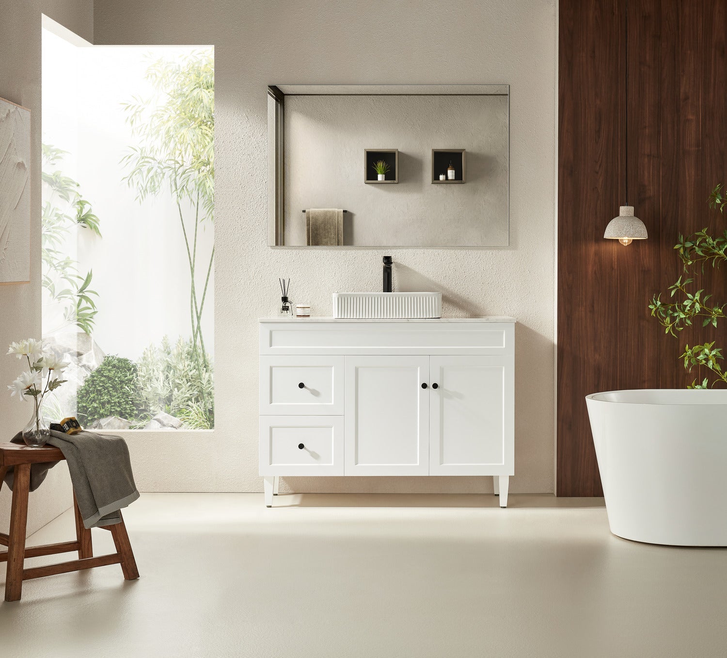 Harrington PVC Freestanding Vanity Matte White
