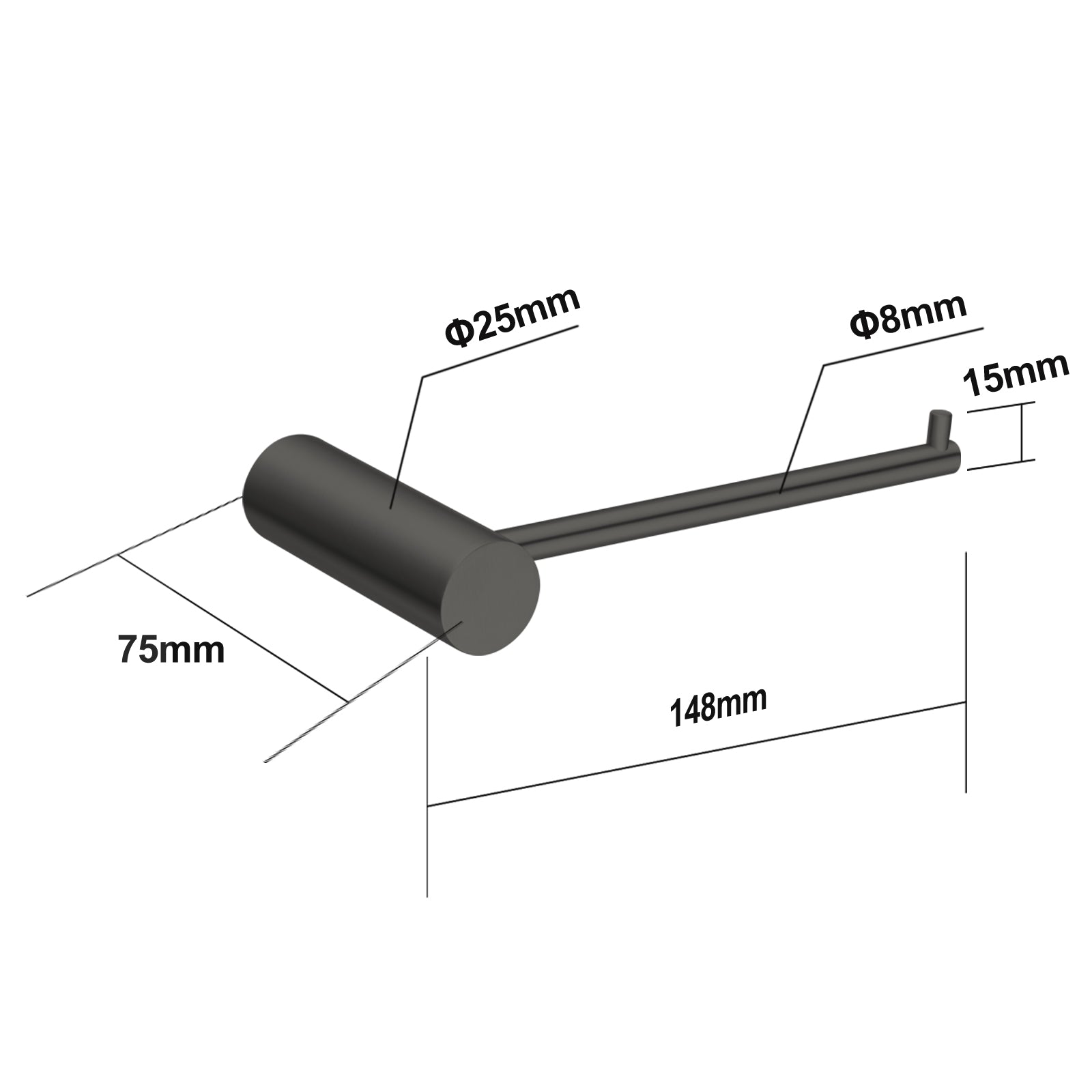 Gun Metal Grey Toilet Paper Holder