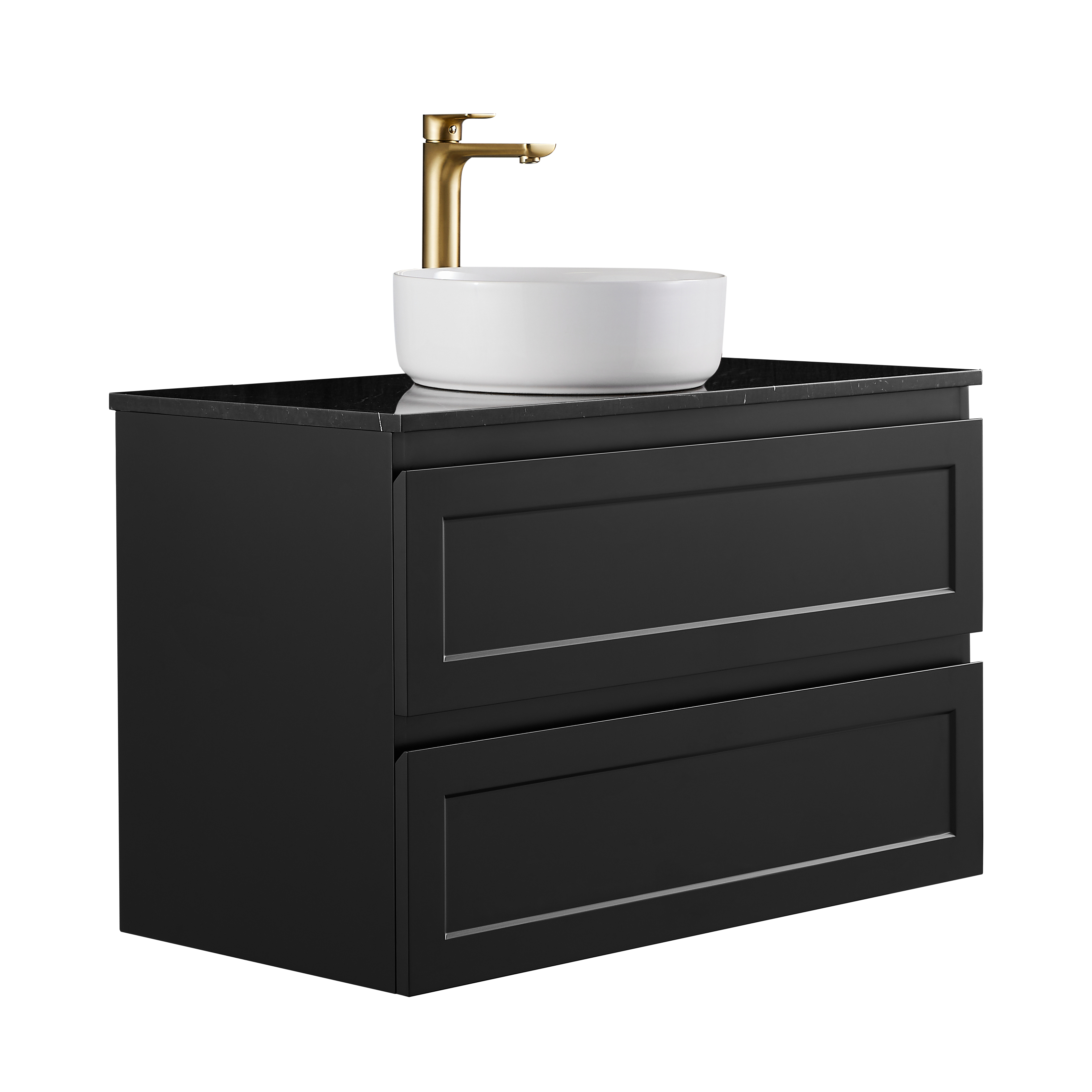 Fremantal PVC Waterproof  Wall Hung Bathroom Vanity  Matte Black