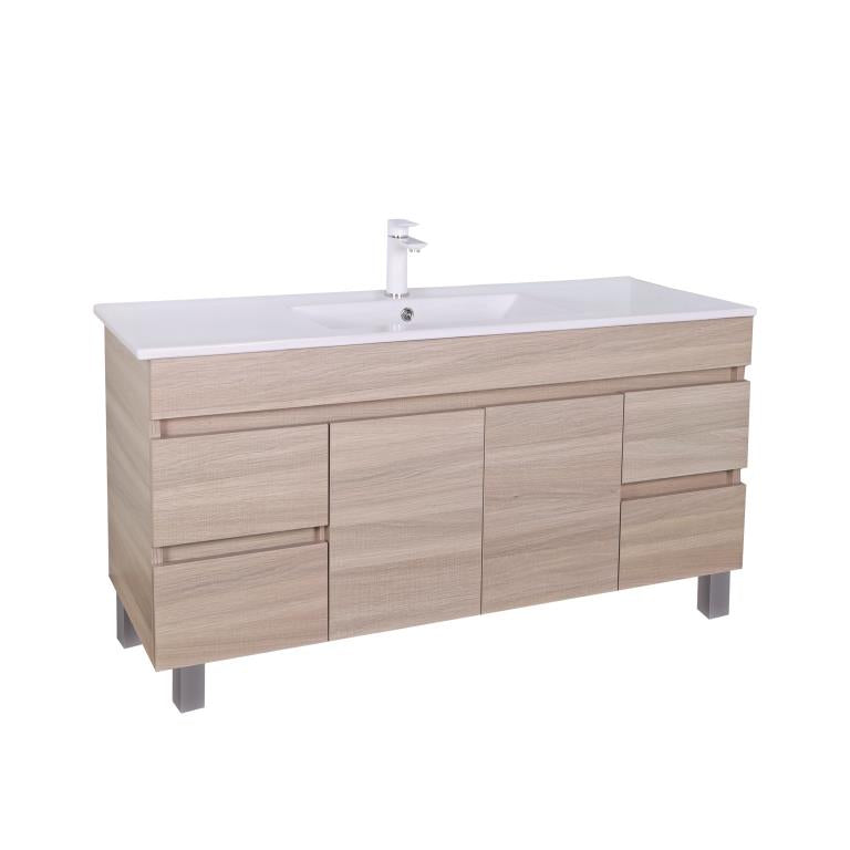 Evie PVC Freestanding Bathroom Vanity Oak