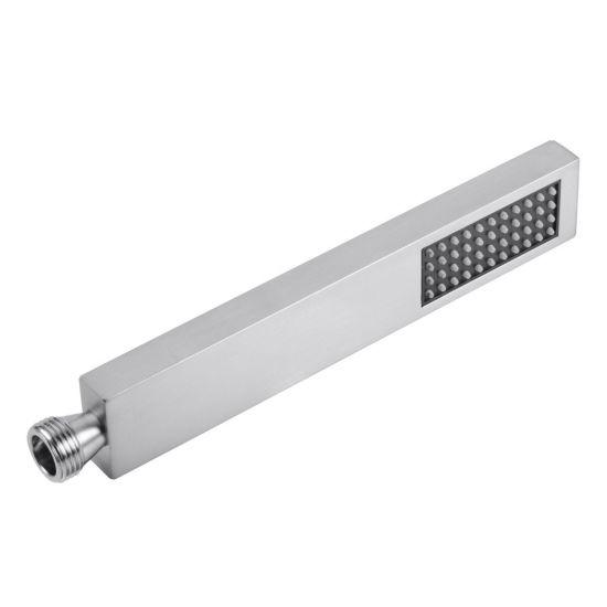 Brushed Nickel Brass Square Handheld Shower Spray Head - Living and Bathroom