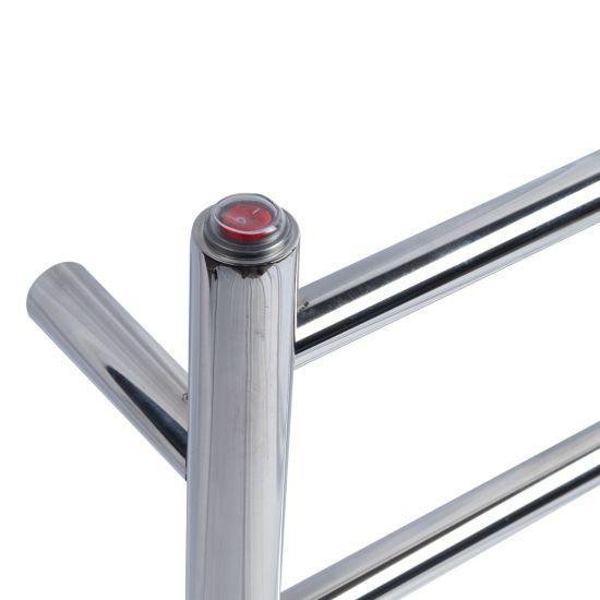 Round Chrome Electric Heated Towel Rack 4 Bars - Living and Bathroom