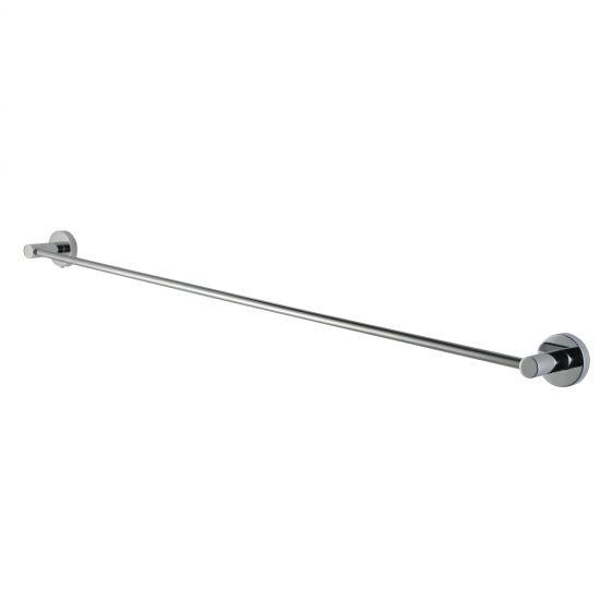 LUCID PIN Round Chrome Single Towel Rack Rail 800mm - Living and Bathroom