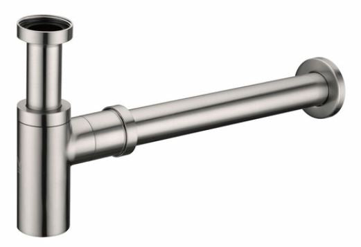 Round Brass Bottle Trap 32mm Brushed Nickel