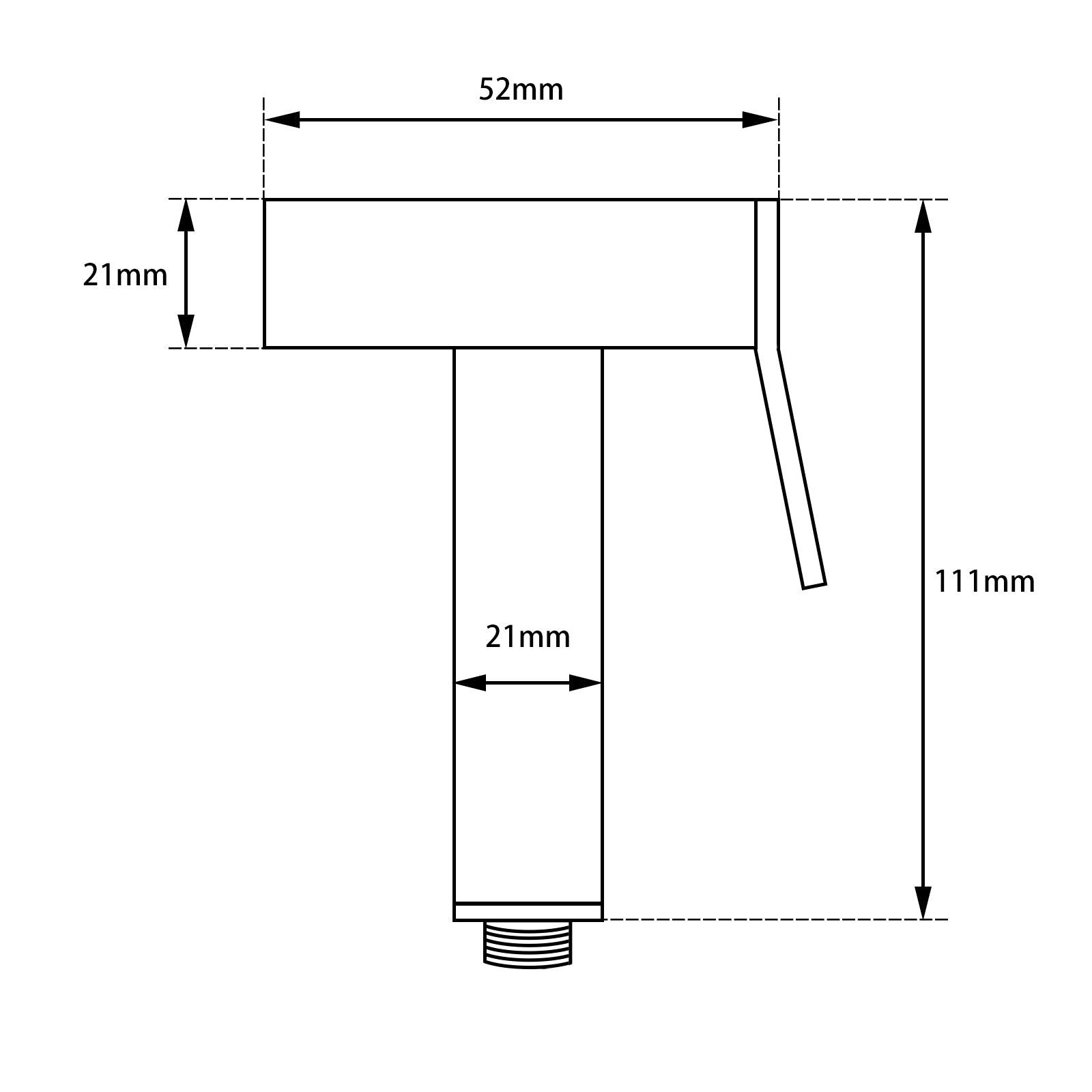 Square Black Brass Toilet Bidet Spray Kit with Stainless Steel Hose - Living and Bathroom