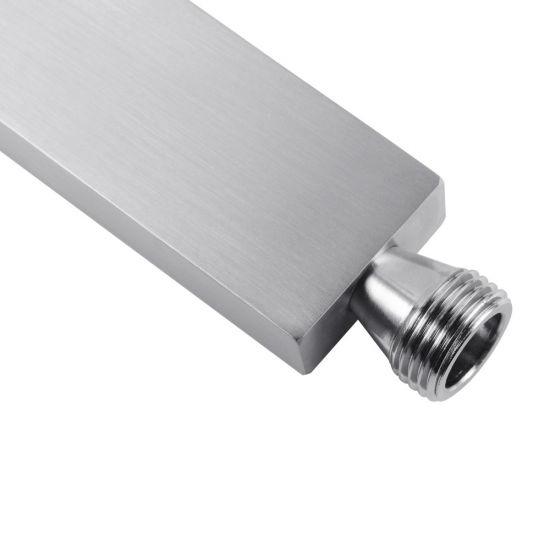 Brushed Nickel Brass Square Handheld Shower Spray Head - Living and Bathroom