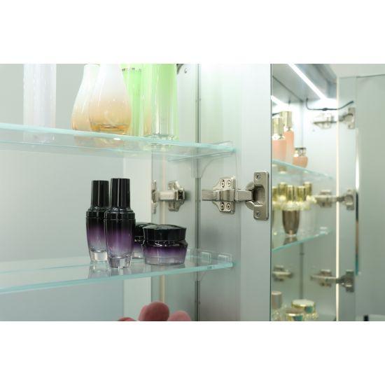 1200*720*139mm Silver Brushed Rectangular LED Mirror Shaving Cabinet(Double Doors,Anti-Fogging) - Living and Bathroom