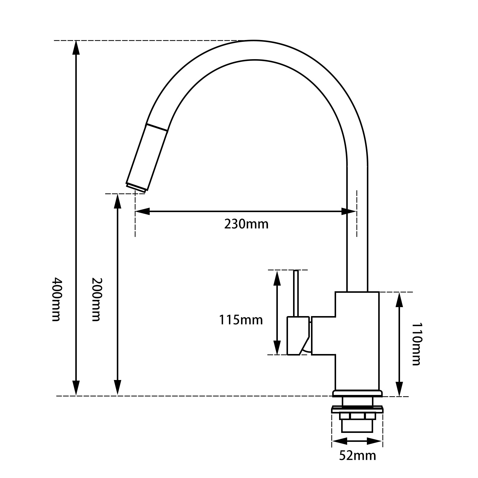 Black Pull Out Kitchen Mixer