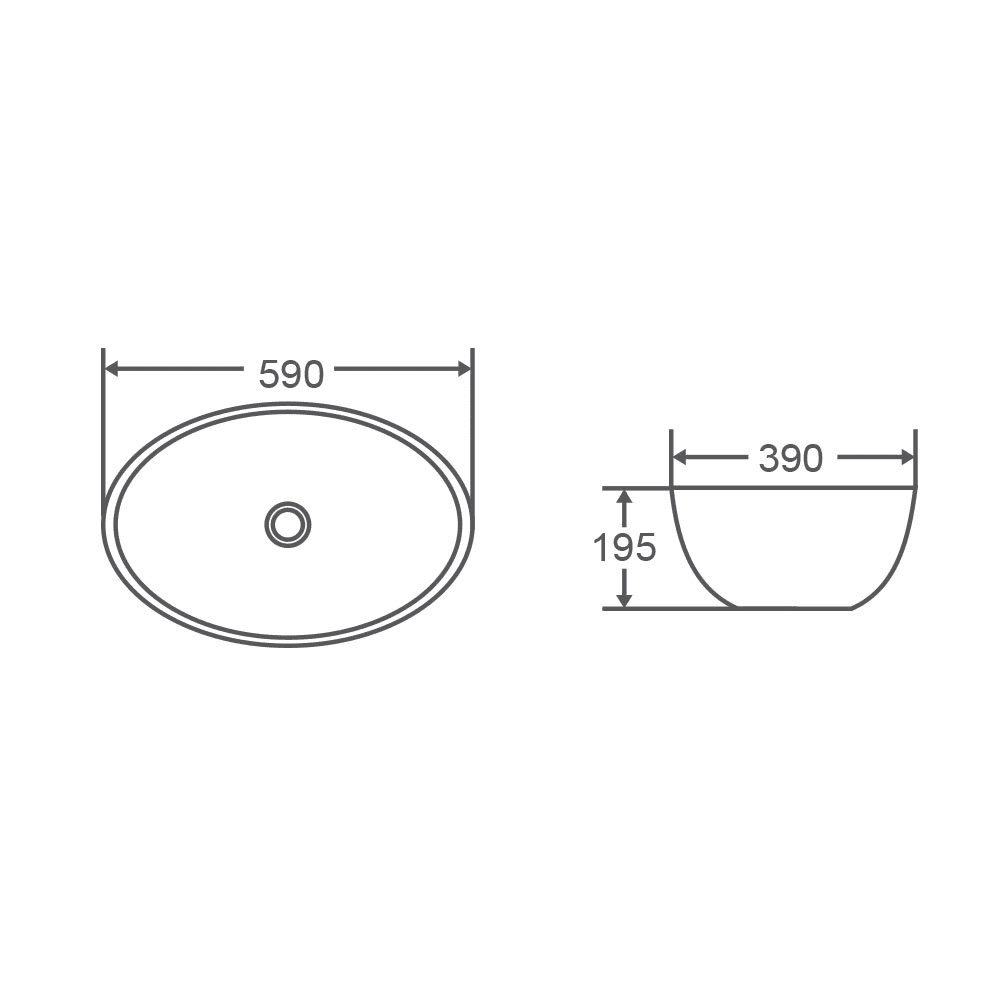 Boat 59 Oval Above Counter Basin - Living and Bathroom