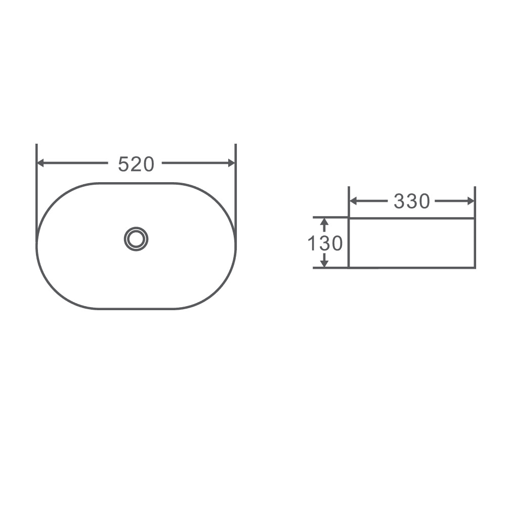 Evea 52 Above Counter Oval Basin - Living and Bathroom