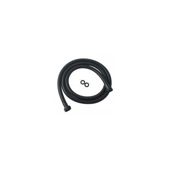 1500mm Black Stainless Steel Water Inlet/Outlet Shower Hose - Living and Bathroom