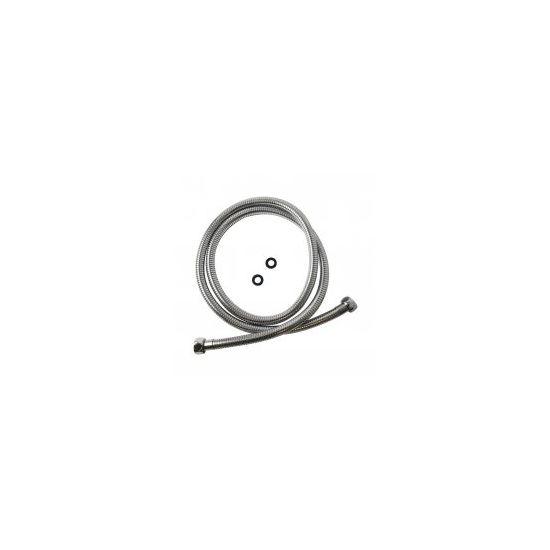 1500mm Chrome Stainless Steel Water Inlet/Outlet Shower Hose - Living and Bathroom