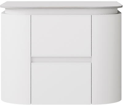 Devito Modern Curve Wall Hung Vanity PVC Cabinet Matte White