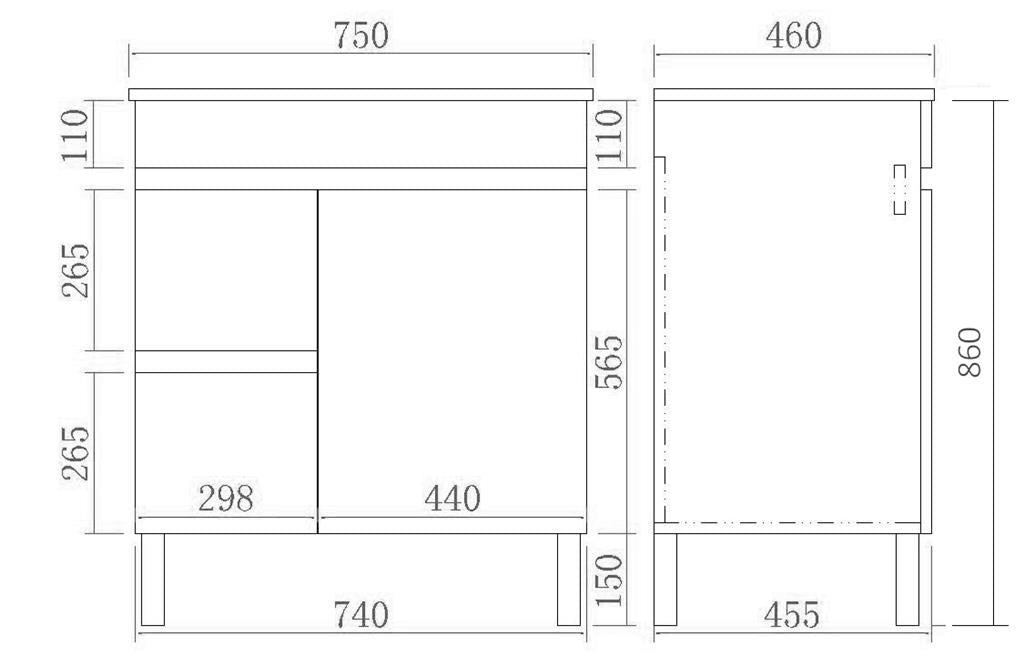 Evie PVC Freestanding Bathroom Vanity Oak