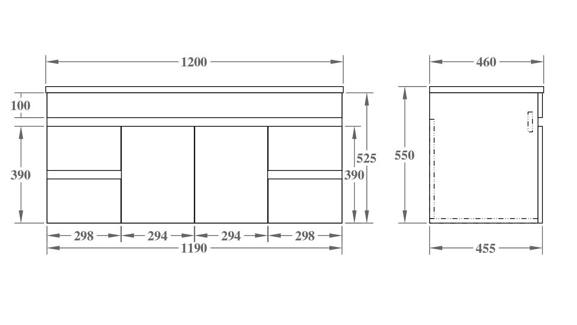 Evie EV124WH-OAK