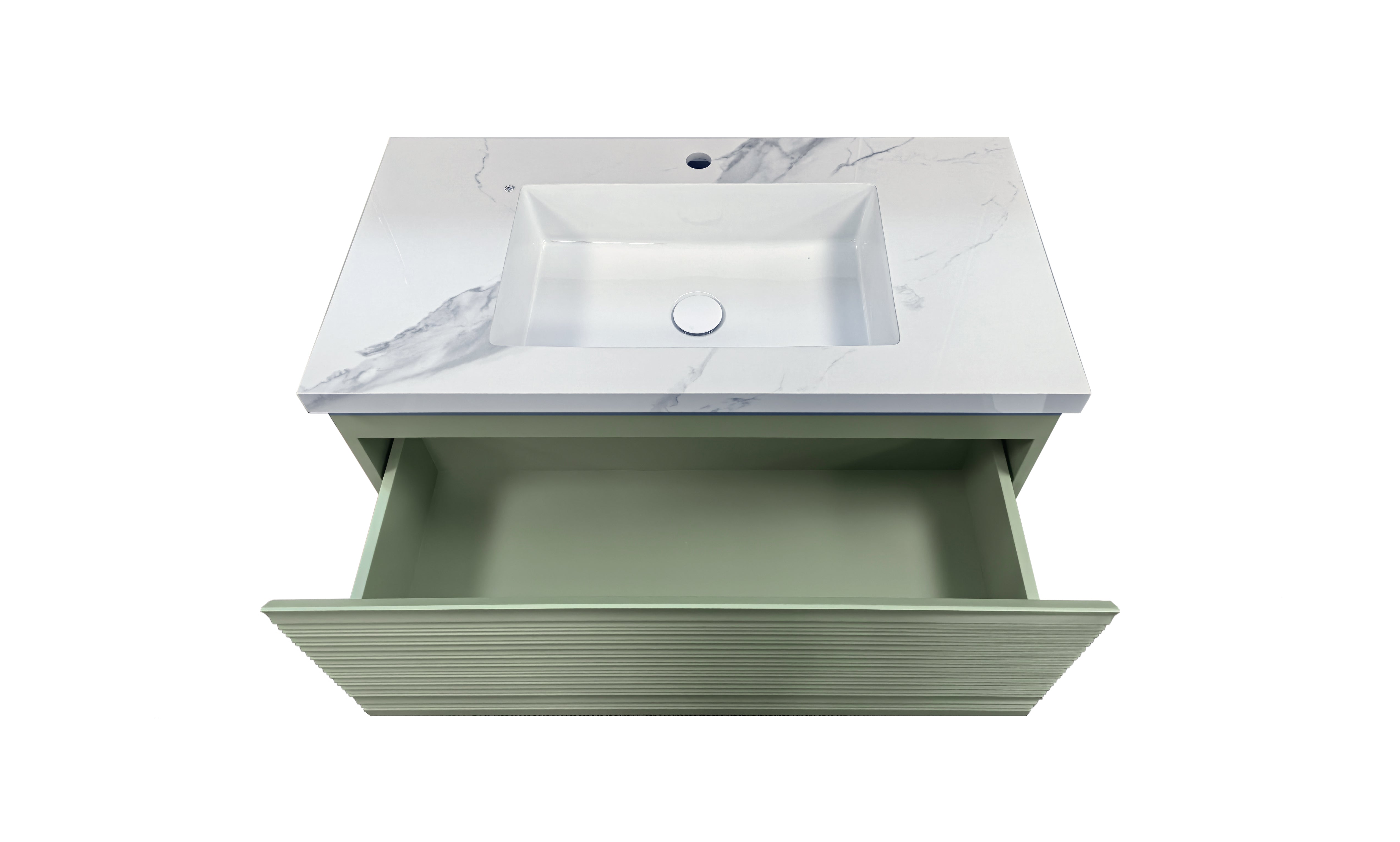 Sedona Fluted Wall Hung PVC Cabinet Matte Olive Green