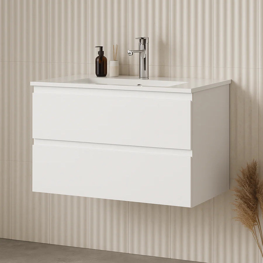 Revive PVC Waterproof  Wall Hung Bathroom Vanity  Matte White