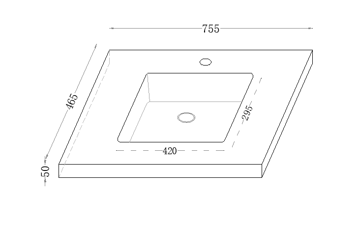 Carrara Gold Undermount Sintered Stone Top With Seamless Ceramic Basin With Tap Hole