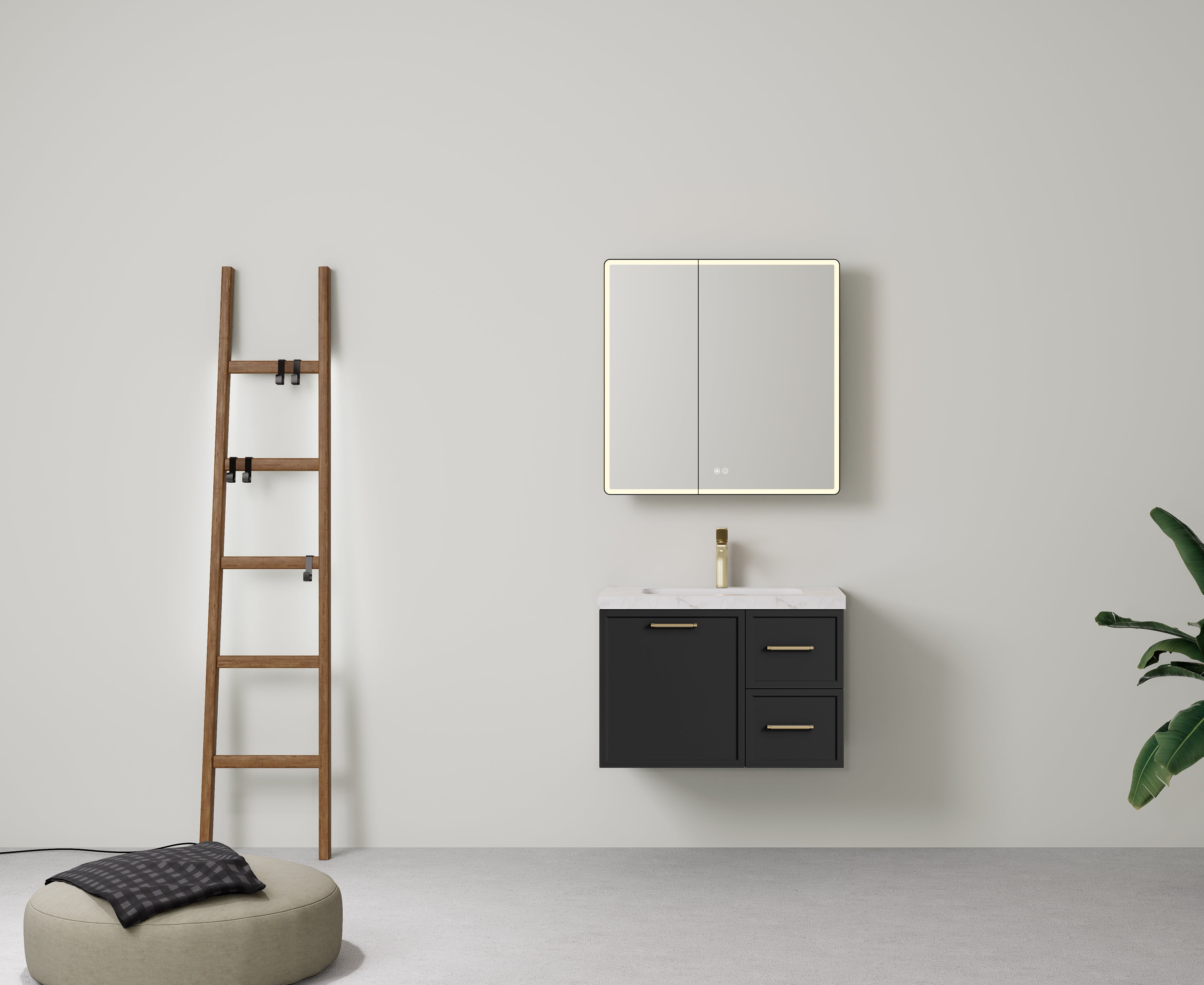 Kingsley Federation Wall Hung PVC Cabinet Matte Black