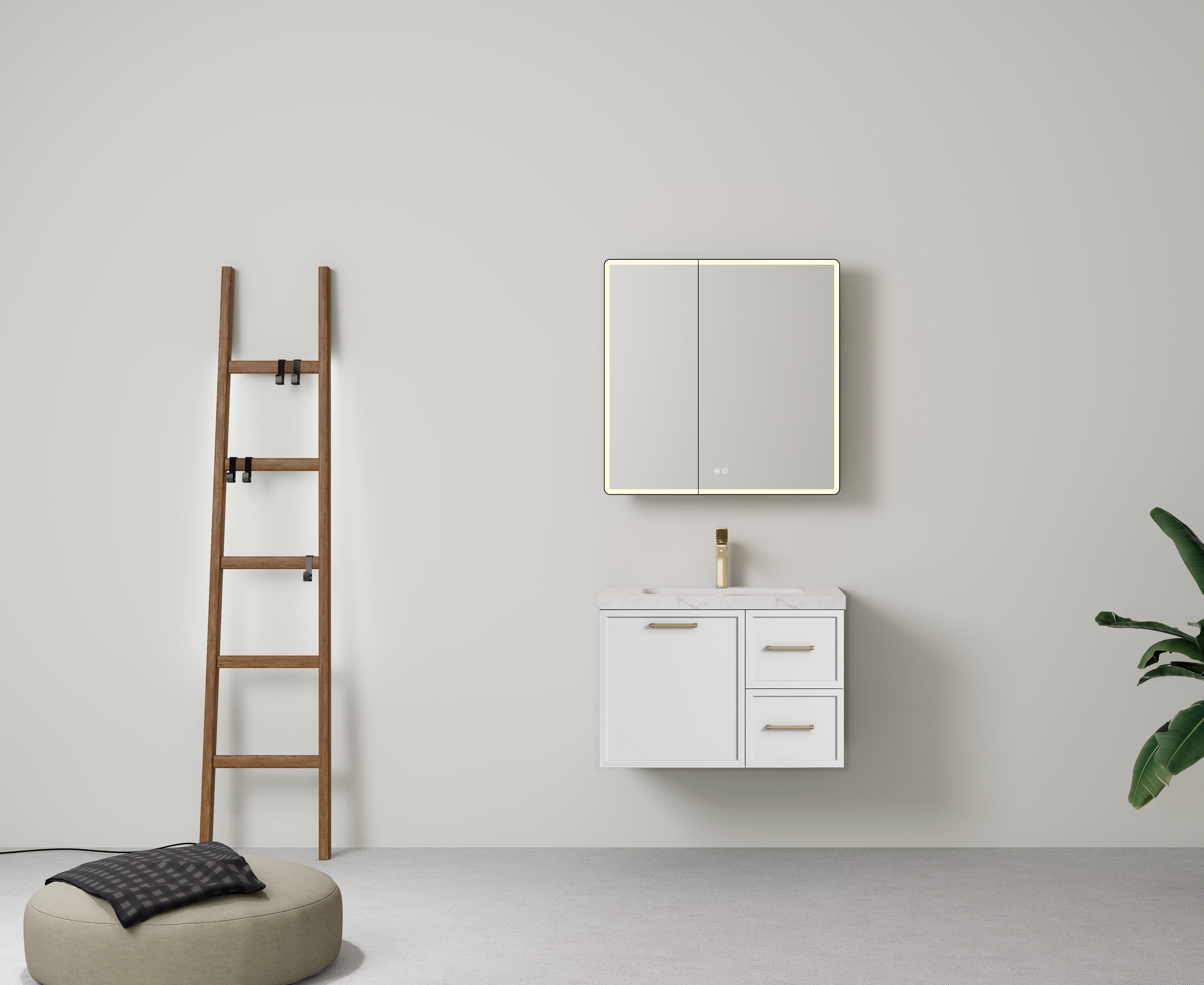 Kingsley Federation Wall Hung PVC Cabinet Matte White