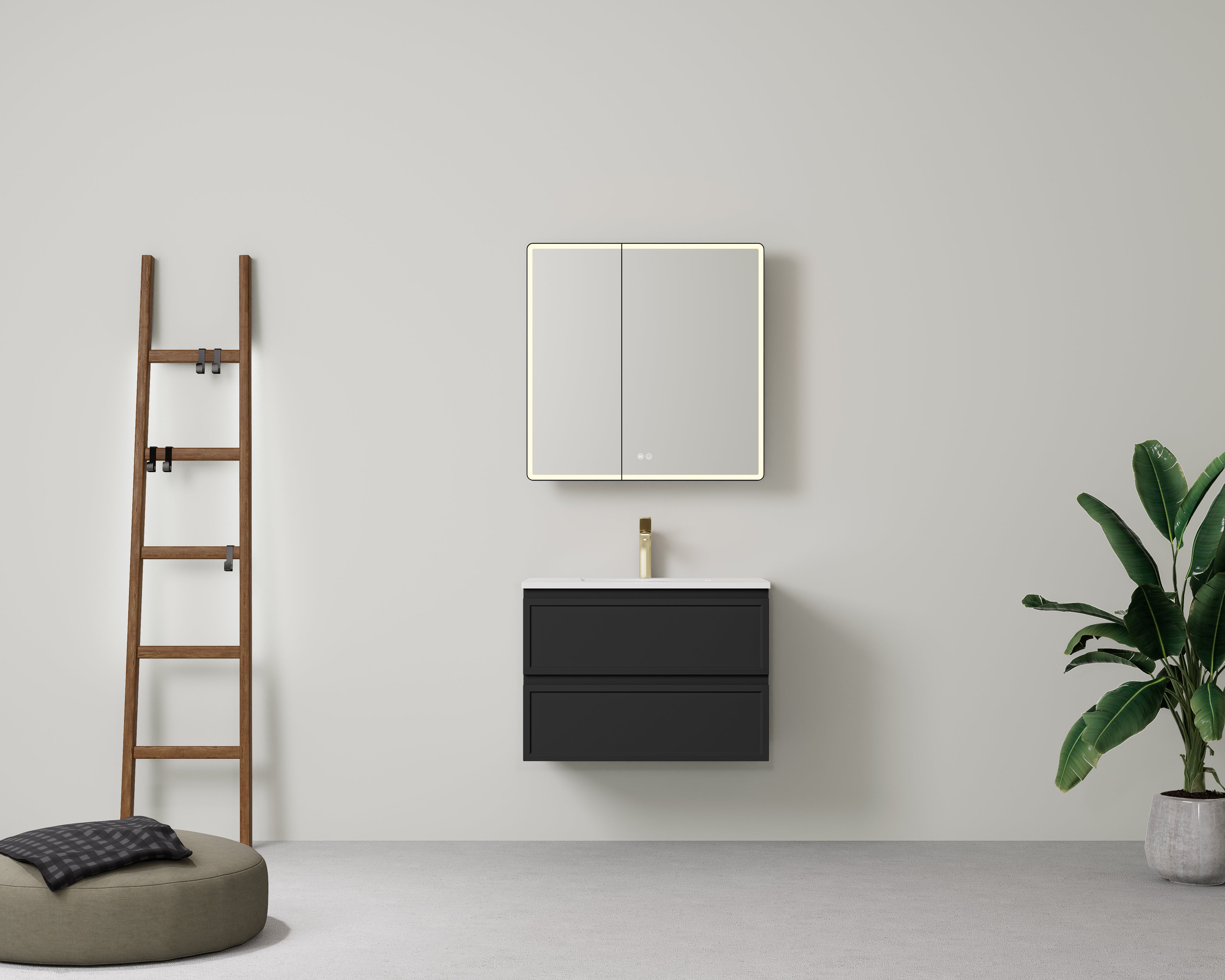 Hamilton Federation Prime Wall Hung PVC Cabinet Matte Black