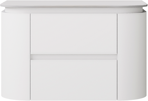 Devito Modern Curve Wall Hung Vanity PVC Cabinet Matte White