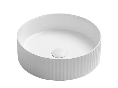 Olley Fluted Art Basin 400*400*125 Matte  White
