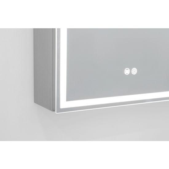 750*720*139mm Silver Brushed Rectangular LED Mirror Shaving Cabinet(Double Doors,Anti-Fogging) - Living and Bathroom