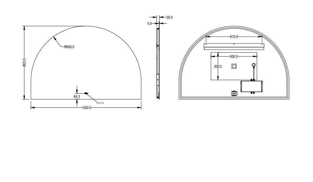Arco Back Lit Led Mirror Pencil Edge