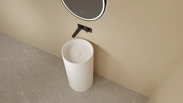 Olley Solid Surface stone Pedestal Basin