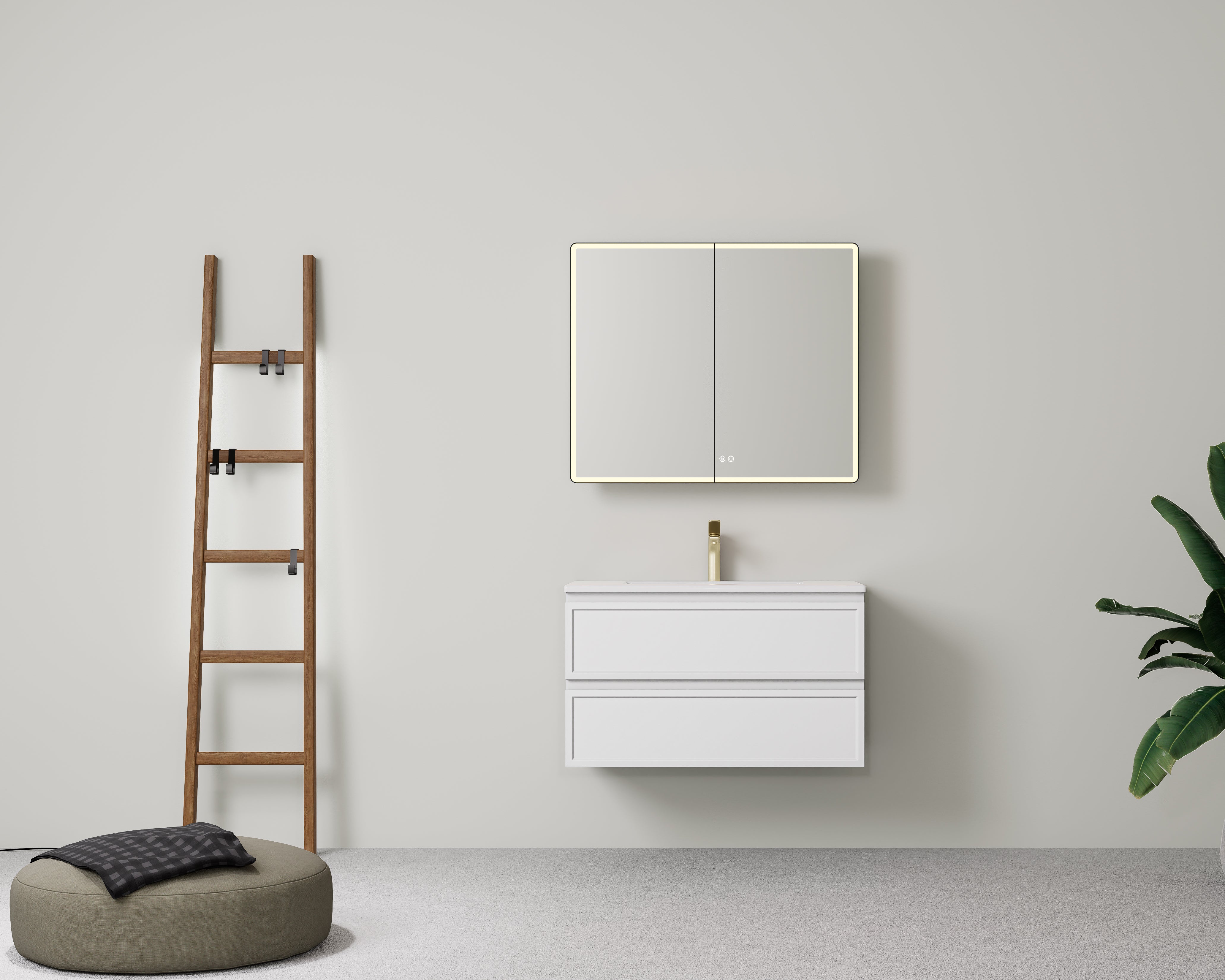 Hamilton Federation Prime Wall Hung PVC Cabinet Matte White