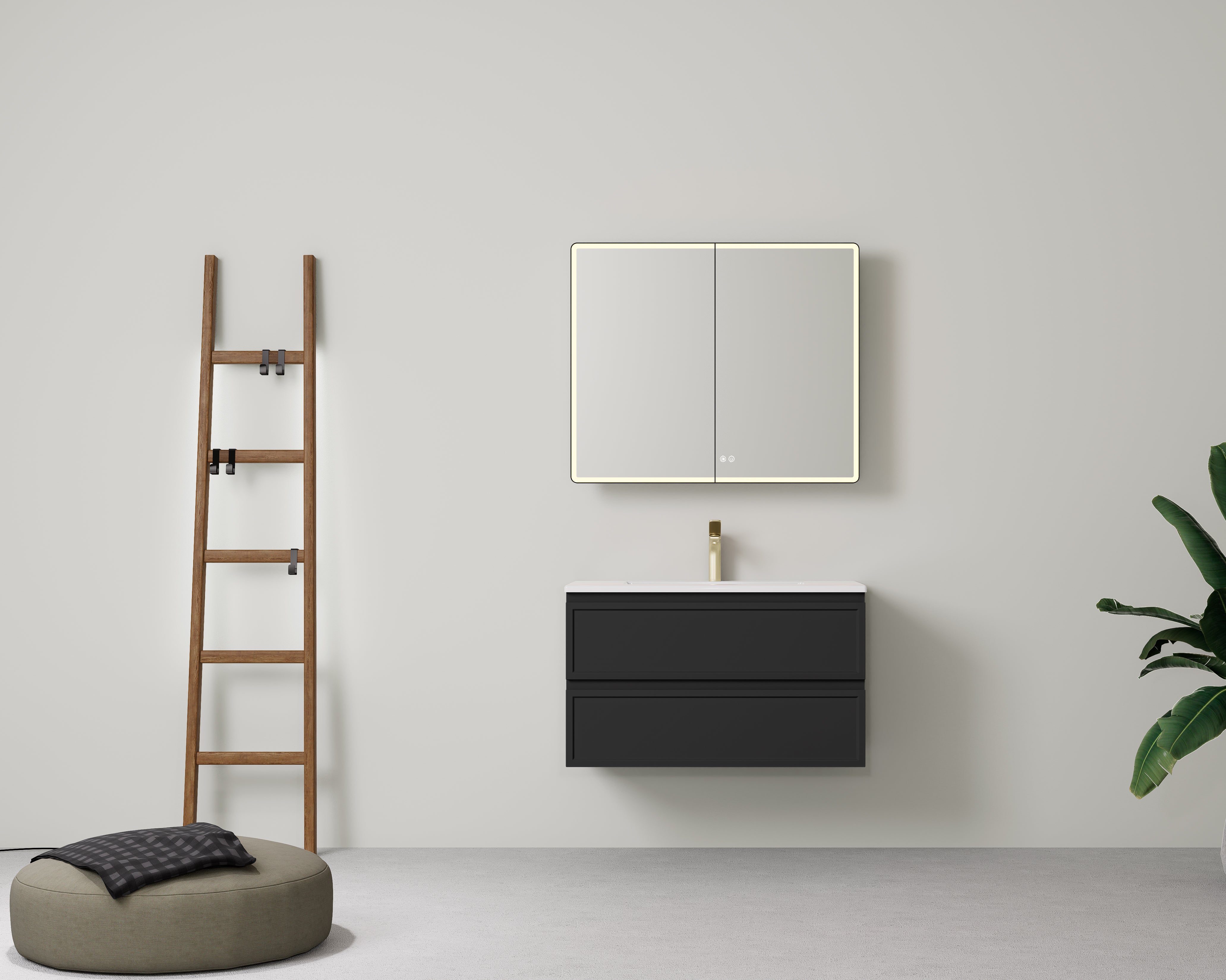 Hamilton Federation Prime Wall Hung PVC Cabinet Matte Black