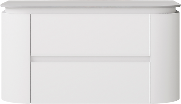 Devito Modern Curve Wall Hung Vanity PVC Cabinet Matte White