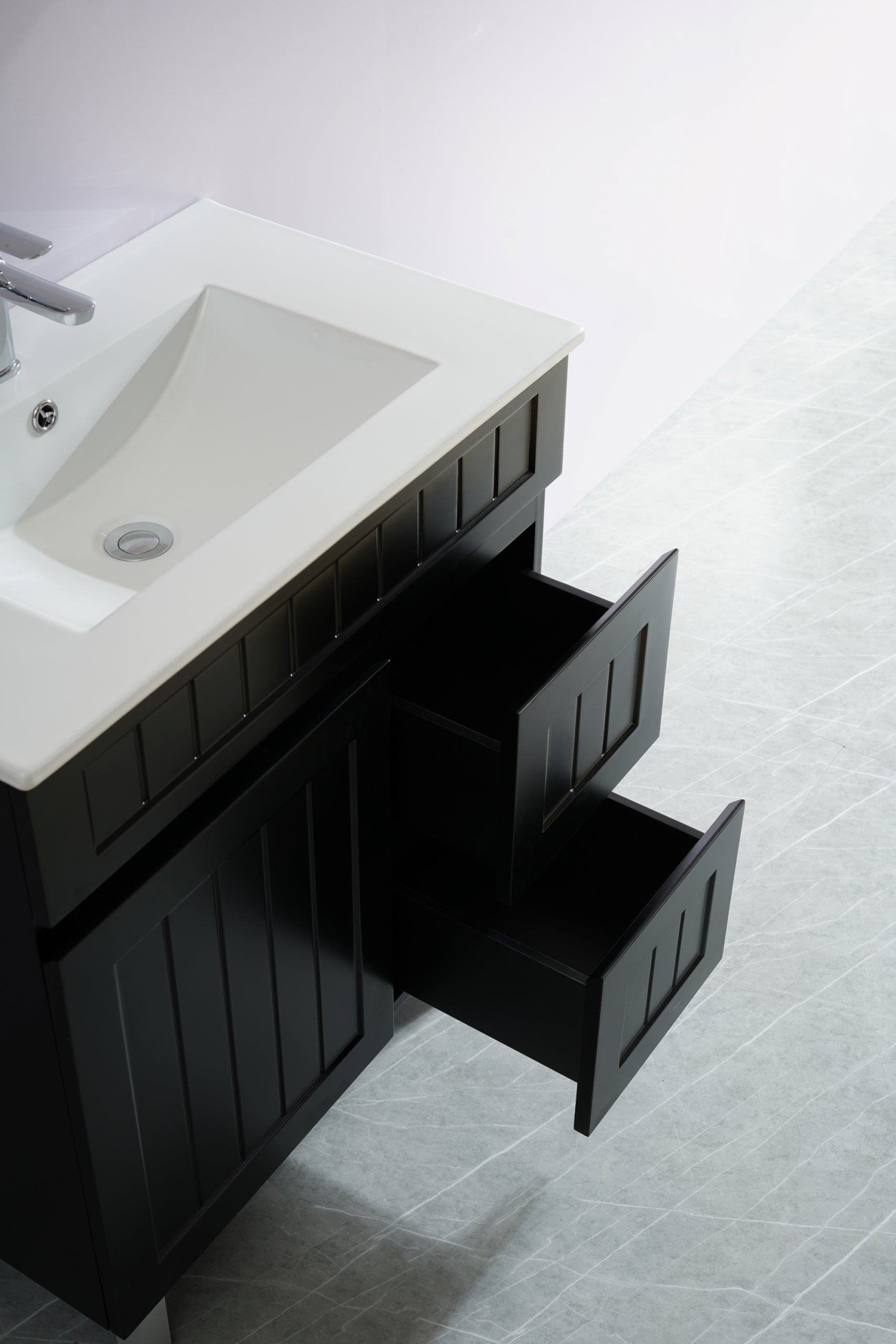 Acacia PVC Freestanding Vanity Matte Black
