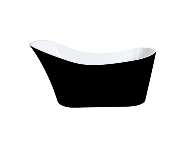 Bevel 1700mm Freestanding Bathtub Black & White