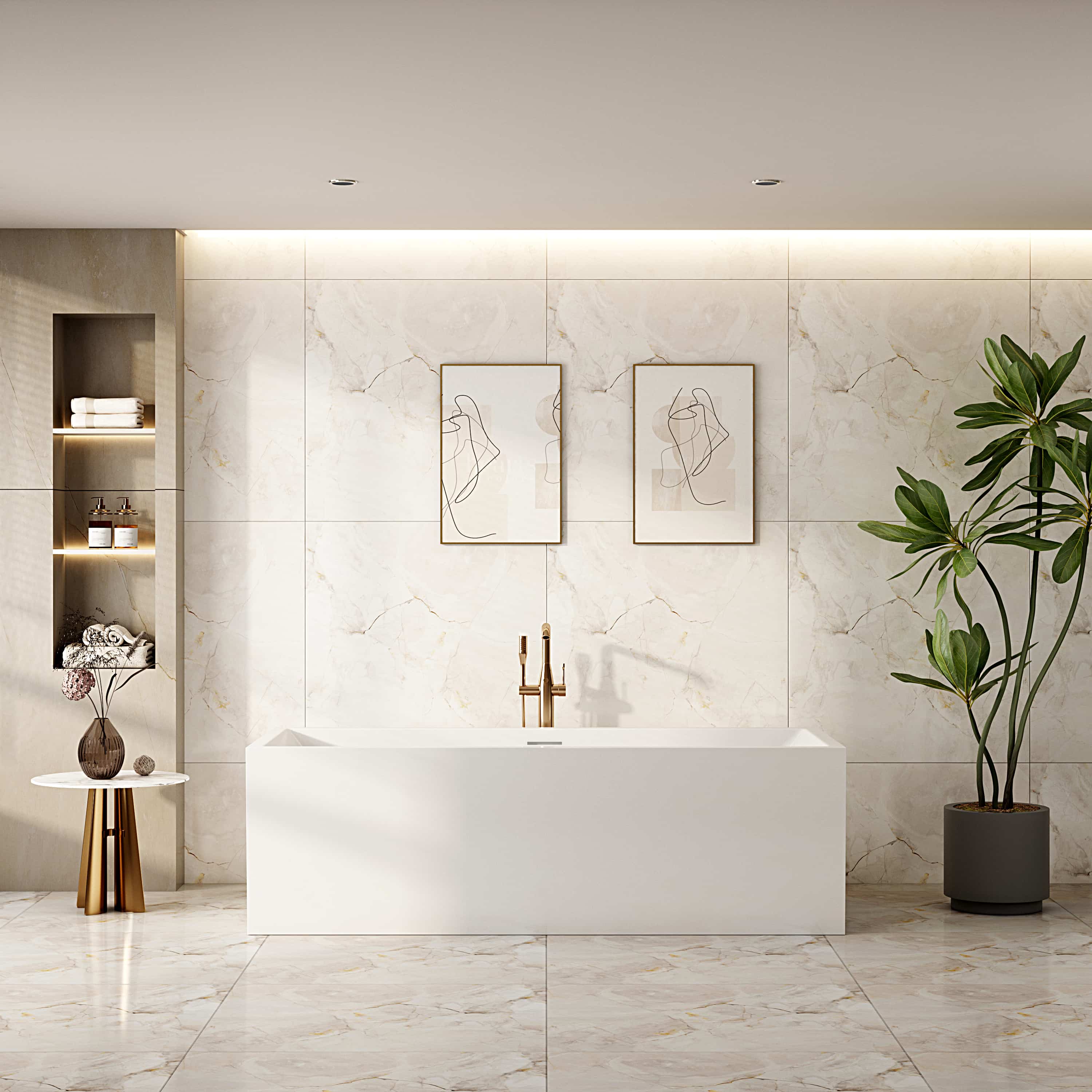 ORTA 1700mm Multi-Fix Freestanding Gloss White Bathtub