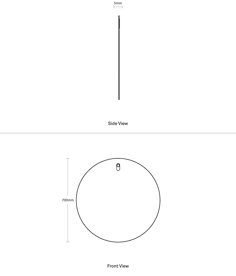 Round 70cm Pencil-edge Plain Mirror - Living and Bathroom