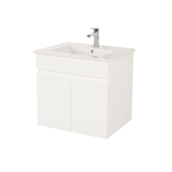 Gloss White BIANCA PVC 60cm Wall Hung Vanity Cabinet - Living and Bathroom
