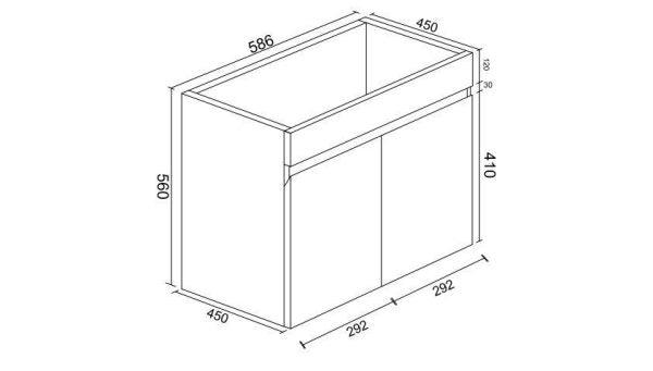 Gloss White BIANCA PVC 60cm Wall Hung Vanity Cabinet - Living and Bathroom