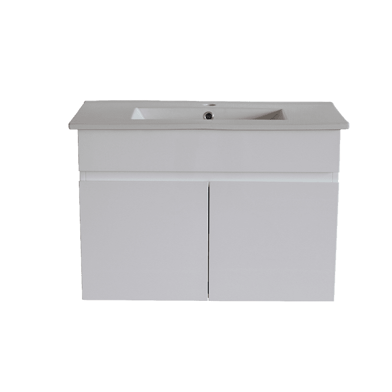 Gloss White BIANCA PVC 60cm Wall Hung Vanity Cabinet - Living and Bathroom