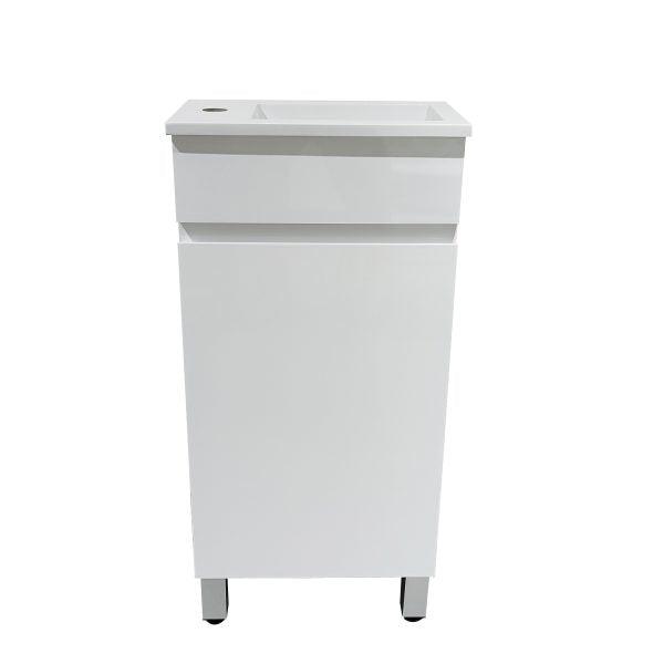 Gloss White BIANCA SLIM PVC 40cm Floor Standing Vanity - Living and Bathroom