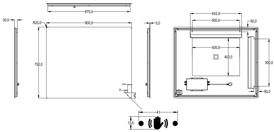 Jasper  Frameless Backlit Pencil Edge LED Mirror