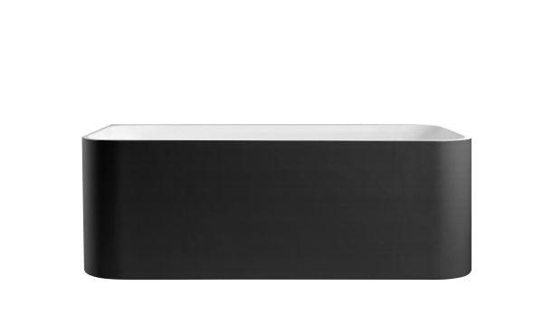 Bullion 1500mm Back-to-Wall Black/White Bathtub - Living and Bathroom