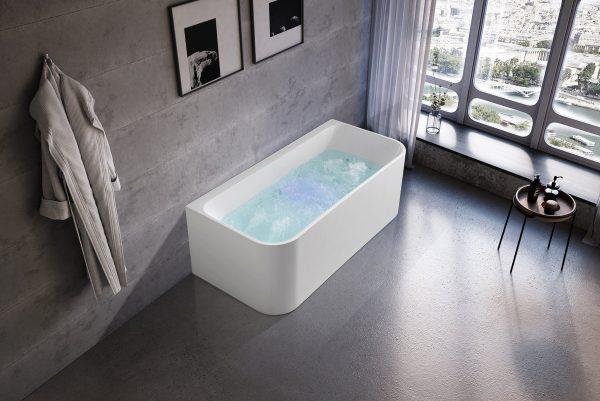Bullion 1700mm Back-to-Wall Gloss White Bathtub - Living and Bathroom