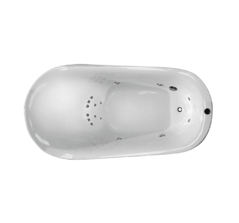 FS21 1800*900*800mm White Oval 12 Jets Acrylic Freestanding Spa Bathtub - Living and Bathroom