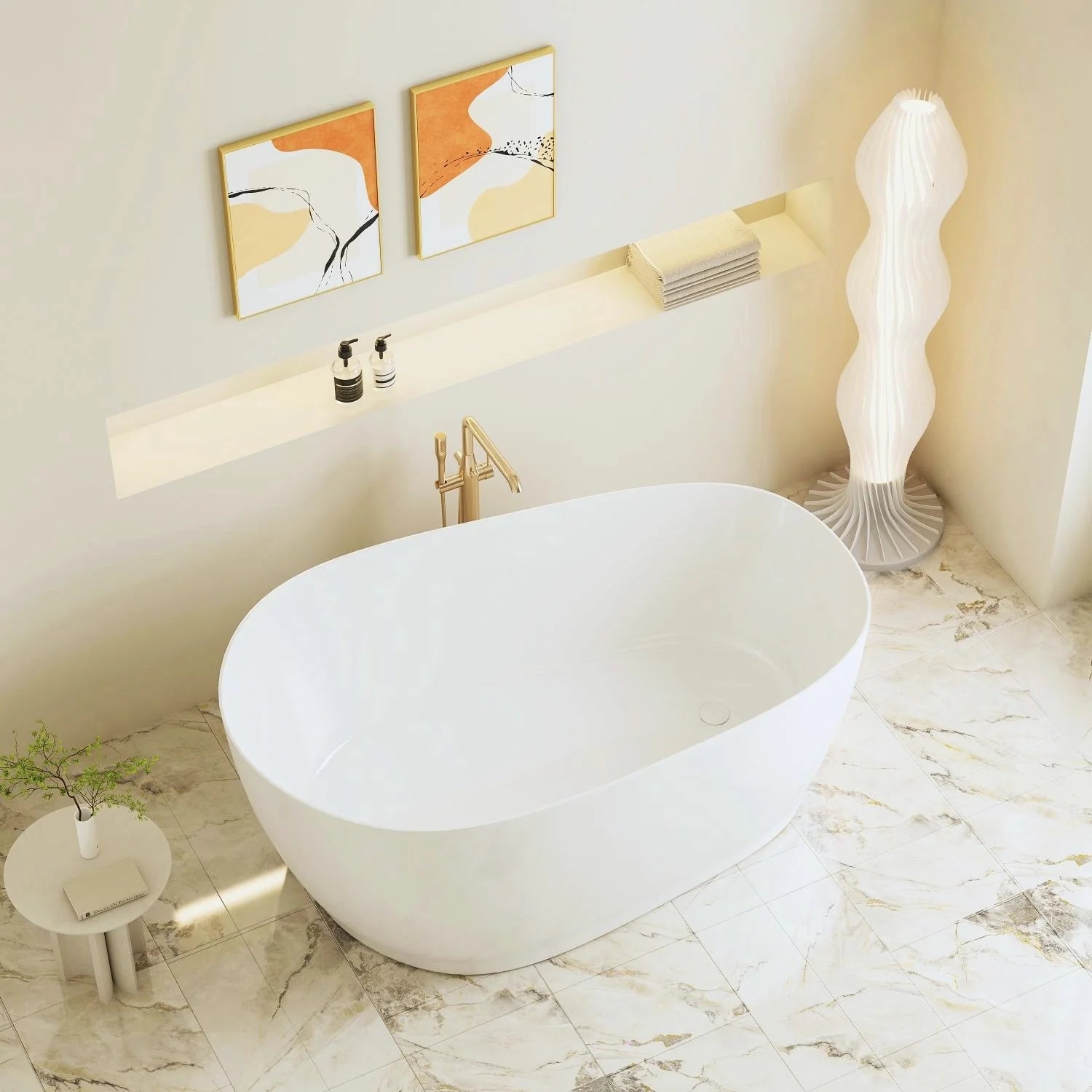 Cannes 1500mm Freestanding Designer Gloss White Bathtub
