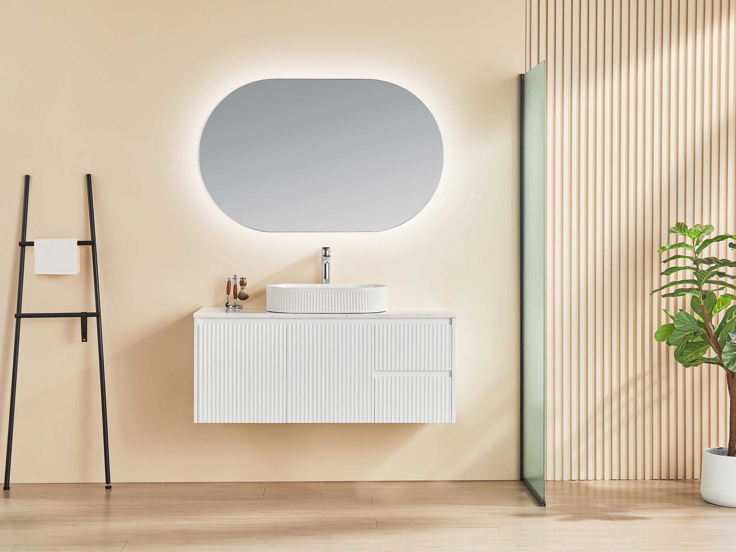 Brindabella PVC Waterproof Wallhung Bathroom Vanity Matte White